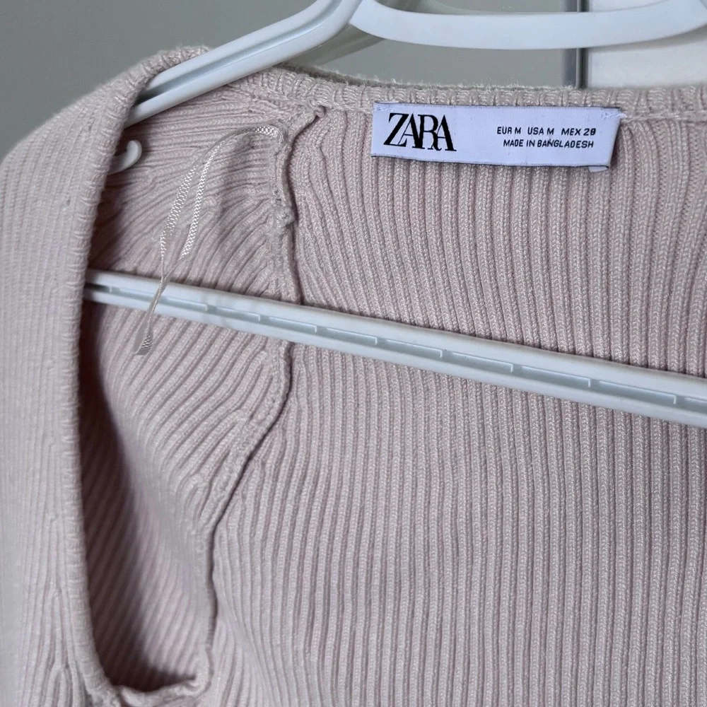 Zara Ribbed Shrug in Beige - Picture 5 of 8